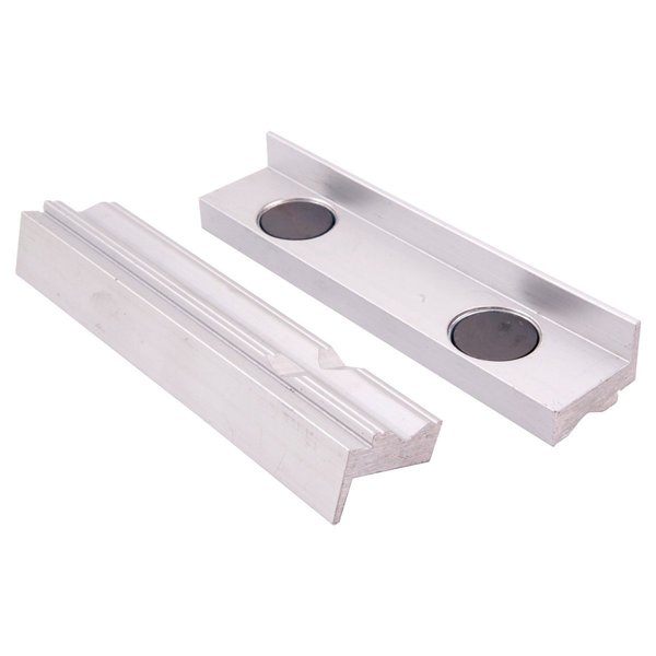 H & H Industrial Products 4 X 1-1/8" Aluminum Soft Prism-Face Vise Jaws With Magnet 3900-2263